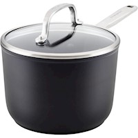 KitchenAid cacerola 1.9 l con tapa, inducción anodizada dura | Negro mate